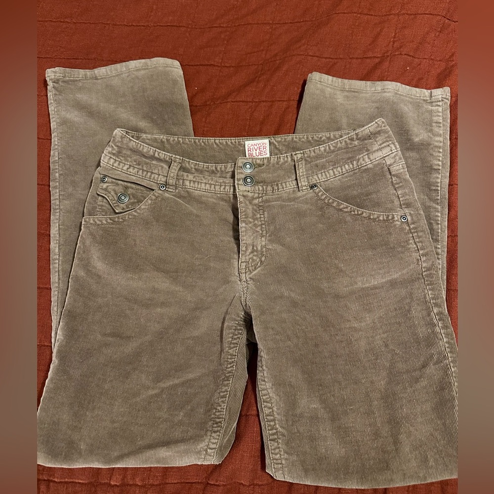 Corduroy Low Rise boot cut pants